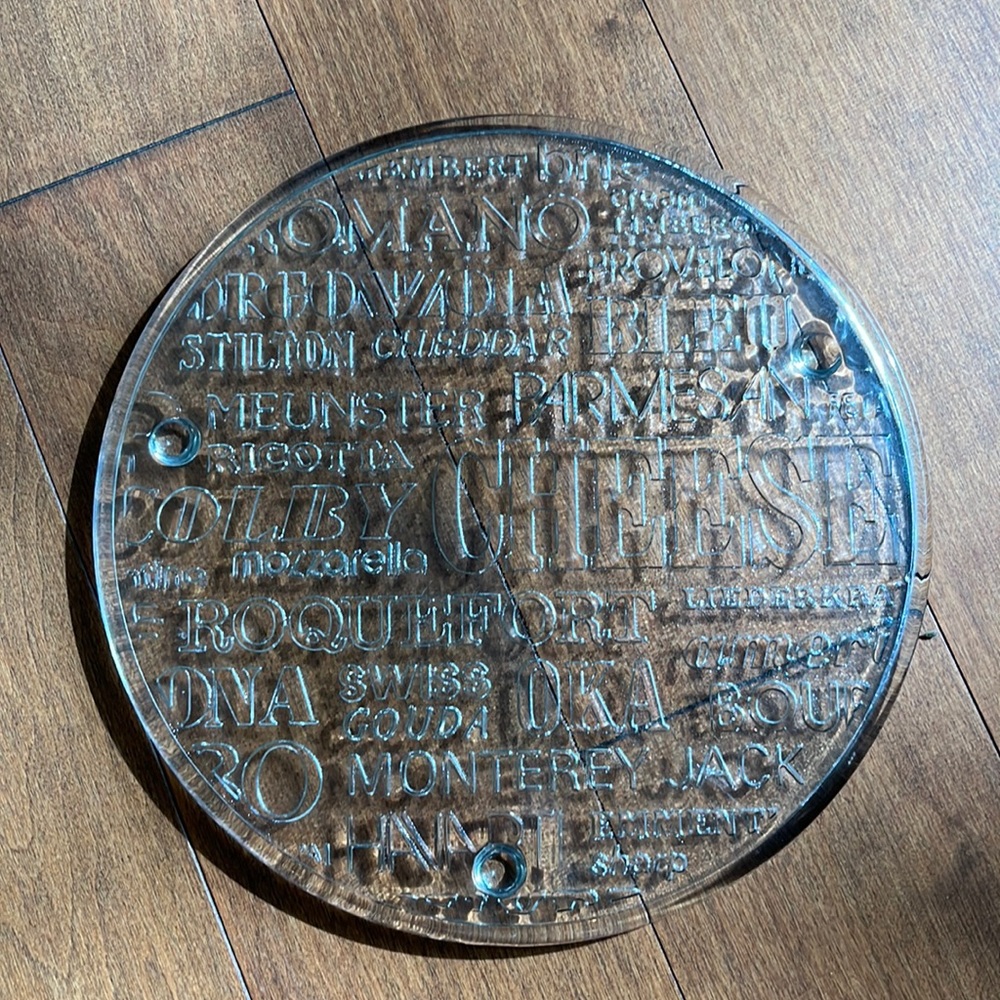 Old Glass Cheese Platter Vintage